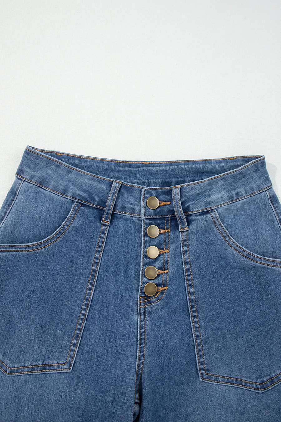 Ashleigh Blue Multi-Button High-Waist Wide Leg Jeans