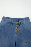 Ashleigh Blue Multi-Button High-Waist Wide Leg Jeans