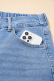 Plus Size Acid Wash Lace-Up Jeans- 4 Colors