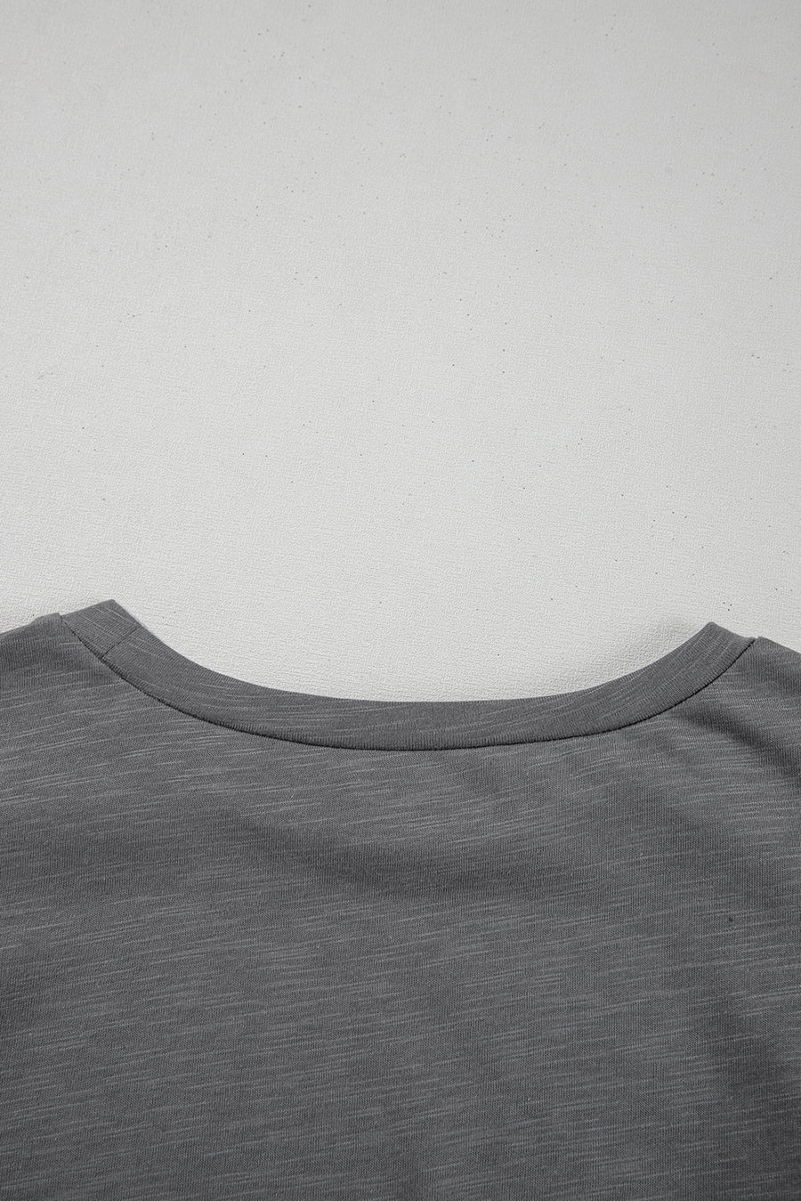 Dark Grey Ruffled Short Sleeve T-Shirt