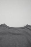 Dark Grey Ruffled Short Sleeve T-Shirt