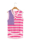 American Flag Notched Neck Loose Knit Vest- 2 Colors