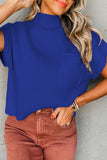 Green Pocket Ribbed Knit Short Sleeve Sweater- 9 Colors