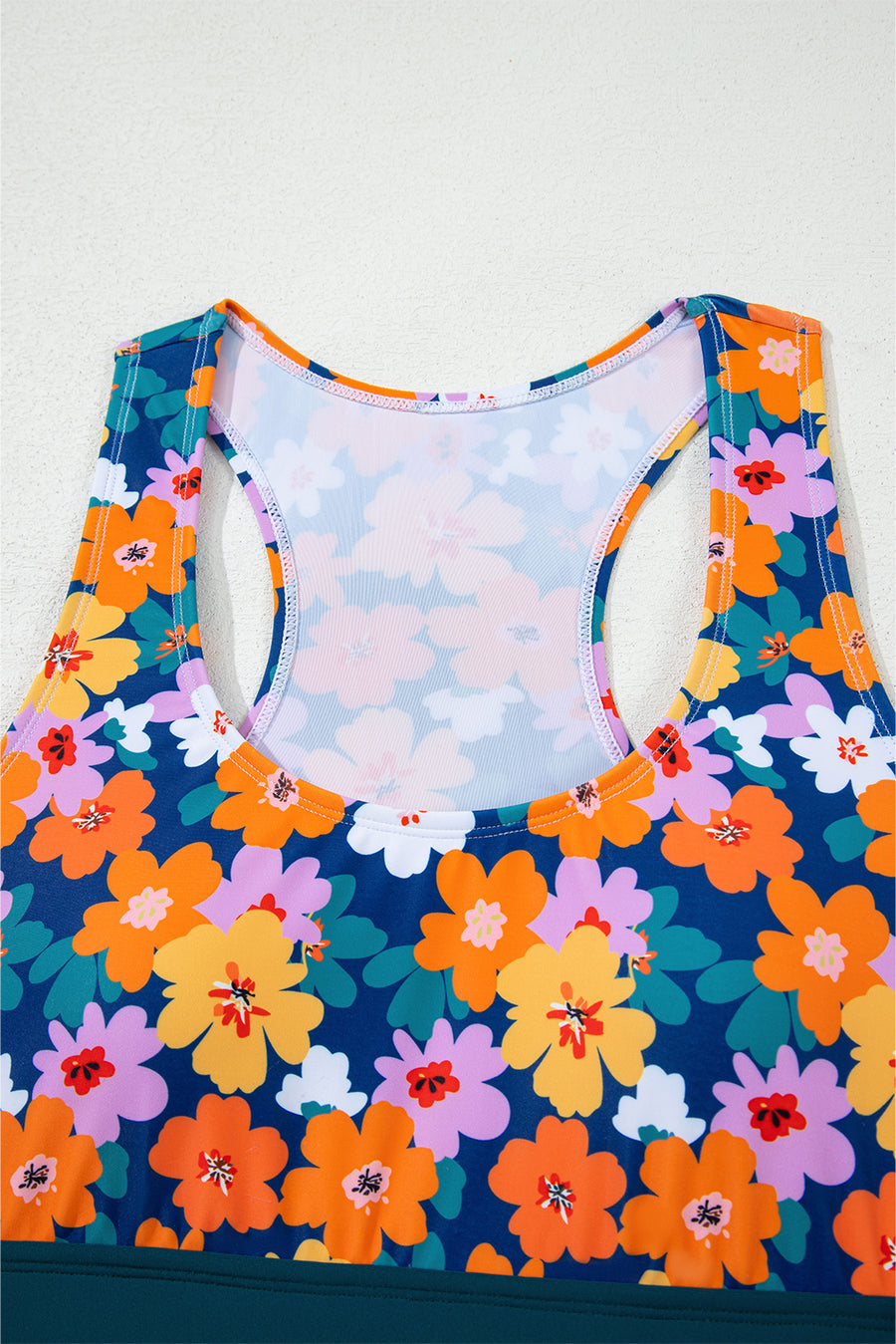 Floral Print Cutout Racerback High-Waist Tankini- 2 Styles