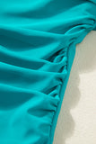 Solid Color Ruffle Trim One-Shoulder One-Piece Swimsuit- 3 Colors