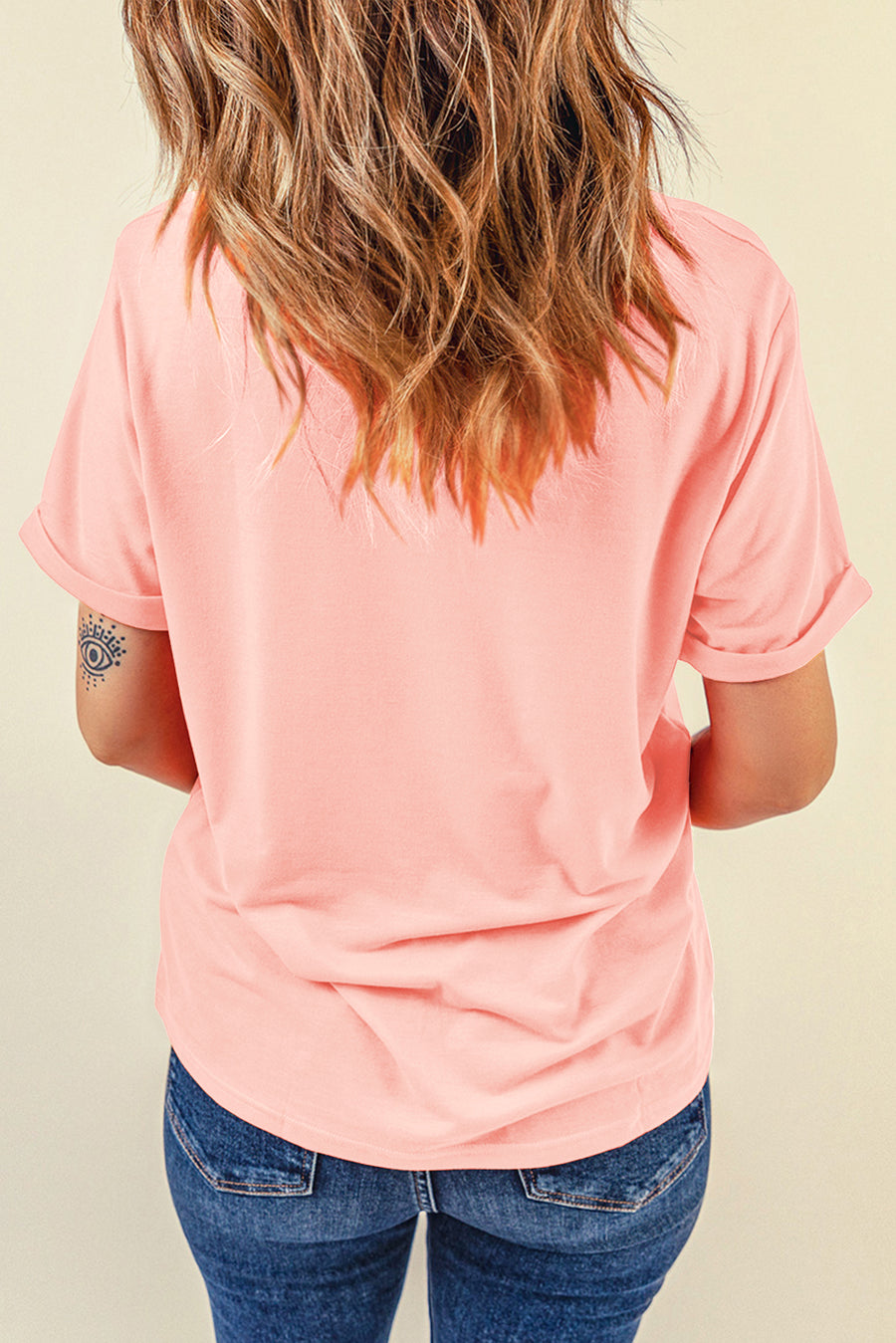 Basic Crew Neck Rolled Sleeve T-Shirt- 12 Colors