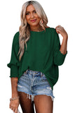 Shirred Cuffs Short Sleeve Blouse- 2 Colors