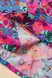 Blue Floral Print V-Neck Wrap Split Maxi Dress