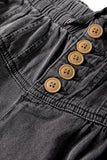 Mineral Wash Button-Up High-Waist Wide Leg Jeans