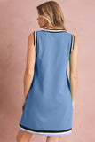 Contrast Trim V-Neck Sleeveless Mini Dress- 2 Colors