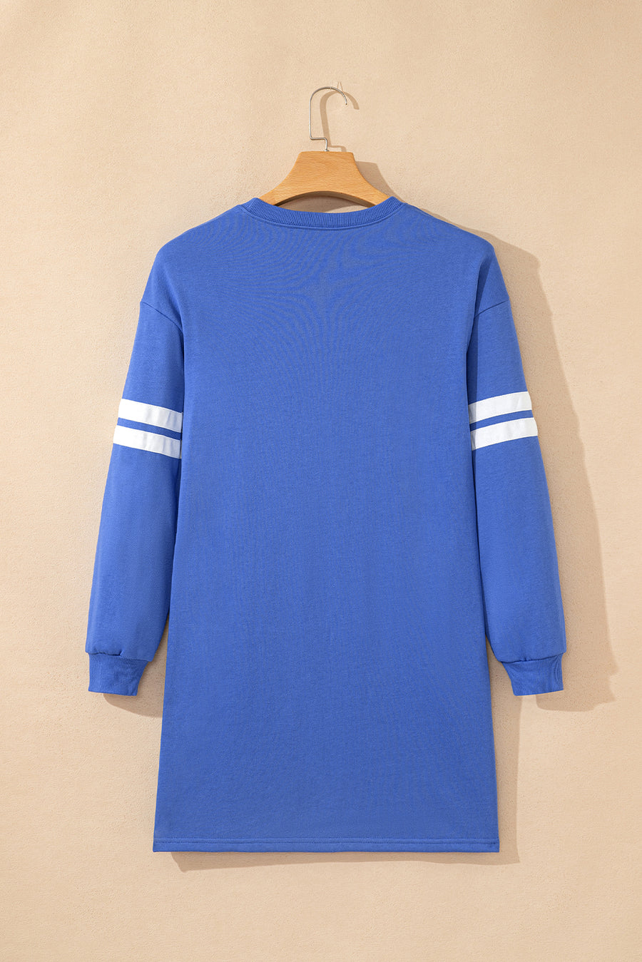 Varsity Striped Long Sleeve Loose Mini Dress with Pockets- 5 Colors