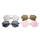DRESDEN | Modern Flat Top Slender Round Sunglasses- 5 Colors