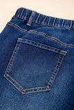 Plus Size Acid Wash Lace-Up Jeans- 4 Colors