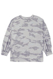 Multicolour Camouflage Print Round Neck Plus Size Sweatshirt