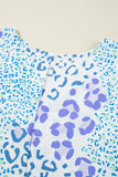 Plus Size Periwinkle Leopard Print V-Neck Short Sleeve T-Shirt