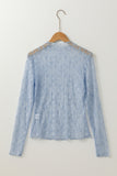 Floral Lace Sheer Long Sleeve Slim Fit Top- 3 Colors
