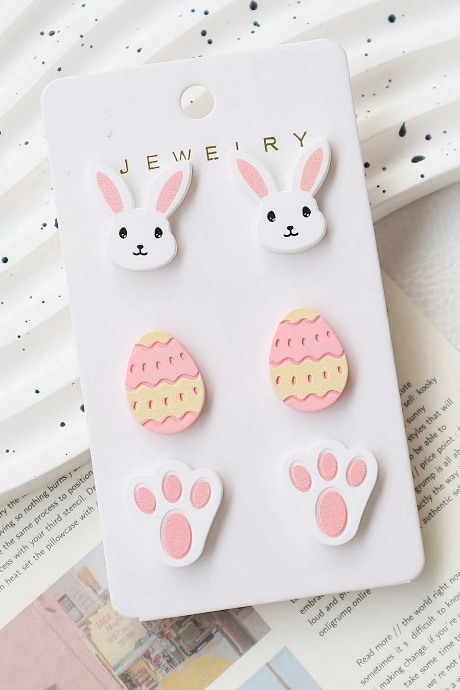 Pink Easter Post Earrings Trio