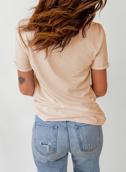 Khaki Western Poker Card Graphic T Shirt