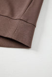 Dark Khaki Multi Colorblock Drop Shoulder Pullover Sweatshirt