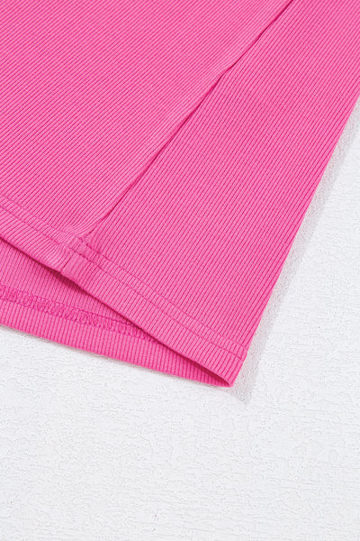 Pearl Beaded Puff Sleeve Ribbed Top- 2 Colors