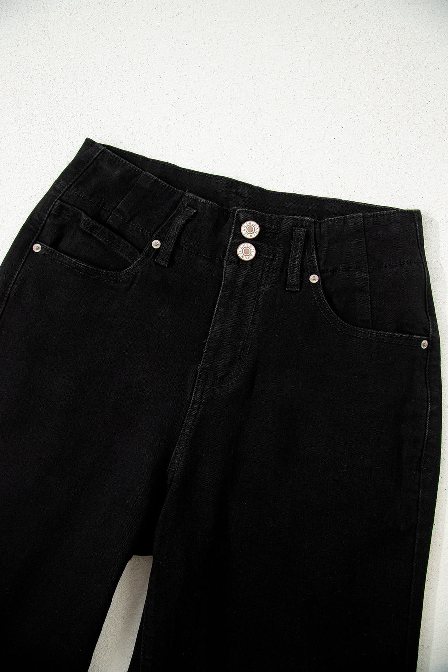 2-Button High Waist Wide Leg Jeans- 4 Colors