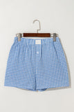 Gingham High-Waisted Loose Wide Leg Shorts- 2 Colors