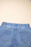 Plus Size Acid Wash Lace-Up Jeans- 4 Colors
