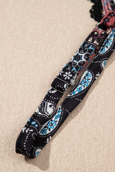 Red Geometric Paisley Print Sleeveless Mini Dress