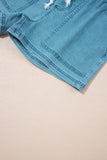 Drawstring Elastic Waist Denim Shorts