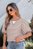 Striped Short Bubble Sleeve T-Shirt- 3 Colors
