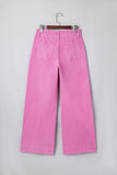 2-Button High Waist Wide Leg Jeans- 4 Colors
