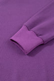 Thermal Knit Drop Shoulder Split Hem Sweatshirt- 2 Colors