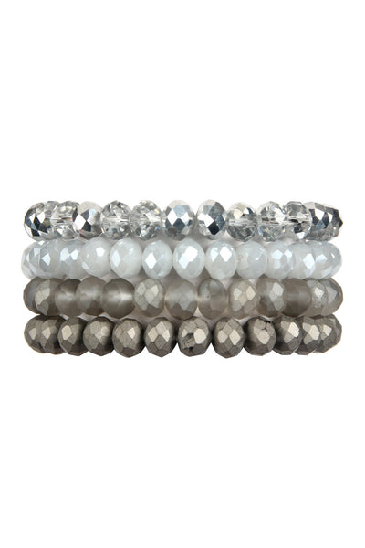 Four-Line Glass Beads Stretch Bracelet