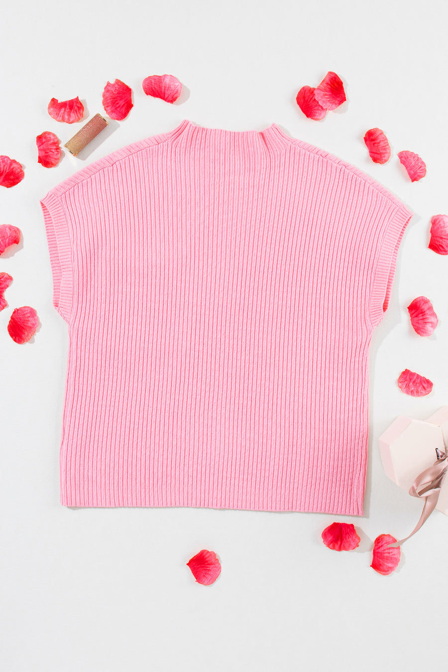 Green Pocket Ribbed Knit Short Sleeve Sweater- 9 Colors