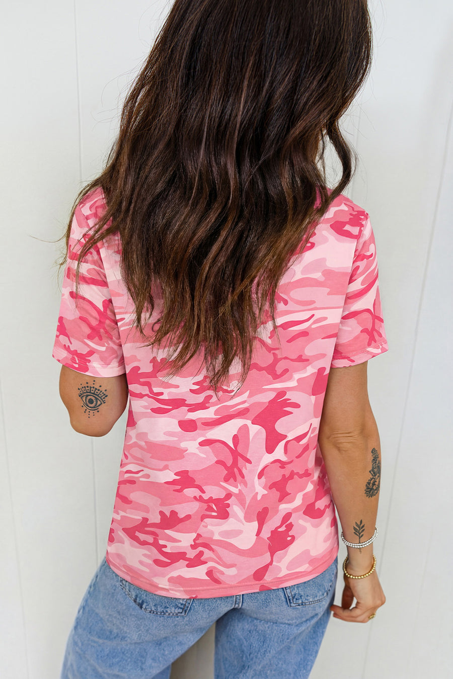 Heathered Camouflage Crew Neck Short Sleeve T-Shirt- 2 Colors