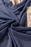 Blue Exposed Seam Color Block V-Neck Long Sleeve Top with Pocket