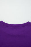 Varsity Striped Drop Shoulder Pullover Sweatshirt & Mini Skort Set- 6 Colors