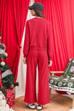 Varsity Striped Cropped Sweatshirt and Wide Leg Pants Matching Set- 5 Colors