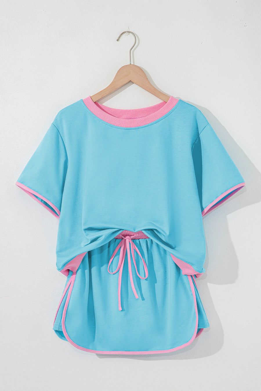 *Pre-Order* Color Block Drop Shoulder T-Shirt and Skort Set- 5 Colors