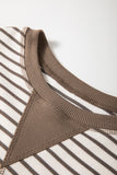 Striped Ruffle Sleeve Crew Neck T-Shirt- 3 Colors
