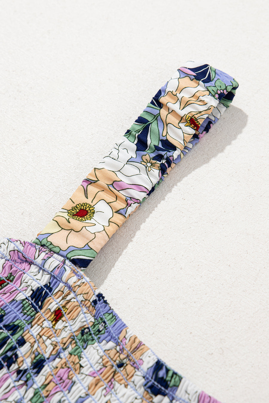 Floral Square Neck Stretch High-Waist Jumpsuit- 3 Colors