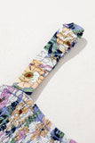 Floral Square Neck Stretch High-Waist Jumpsuit- 3 Colors