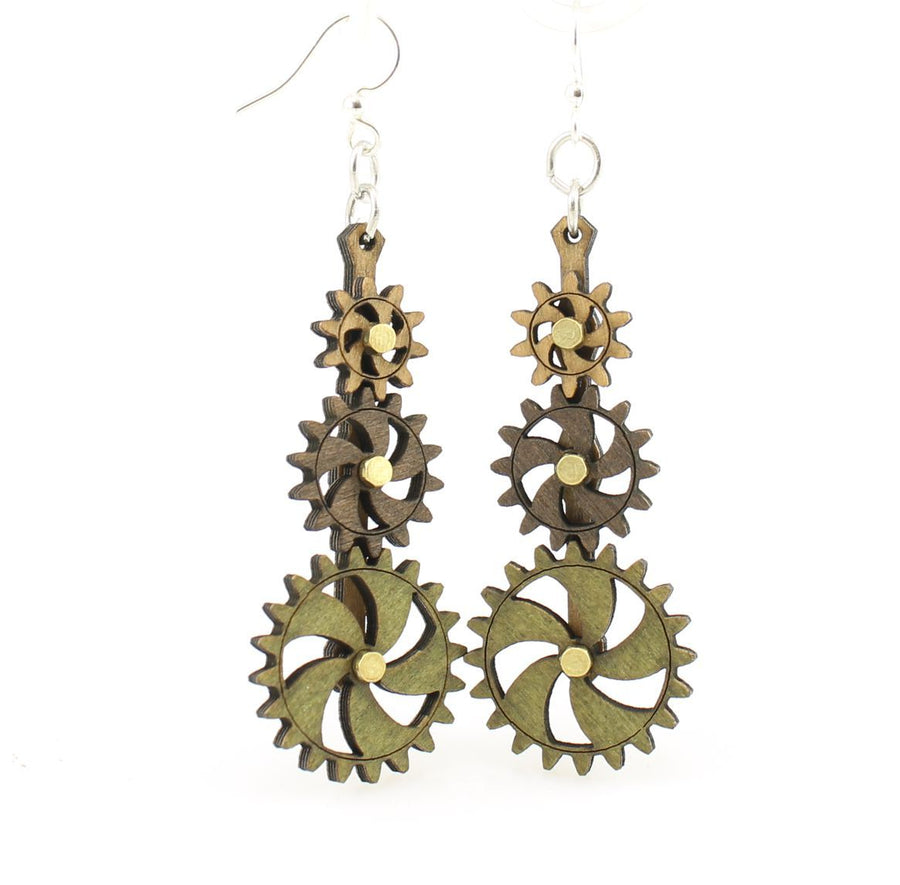 Kinetic Gear Earrings 5009D