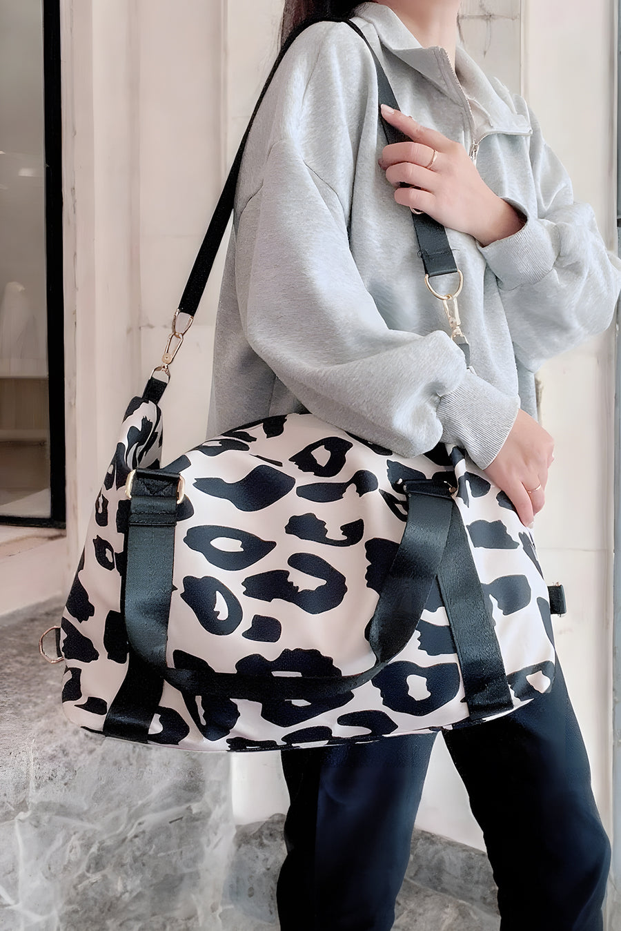 Leopard Print Luggage Tote Bag- 2 Colors