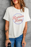 White American Honey Rhinestone Graphic T-Shirt