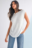 Solid Color Slit Hem Knit Top- 3 Colors