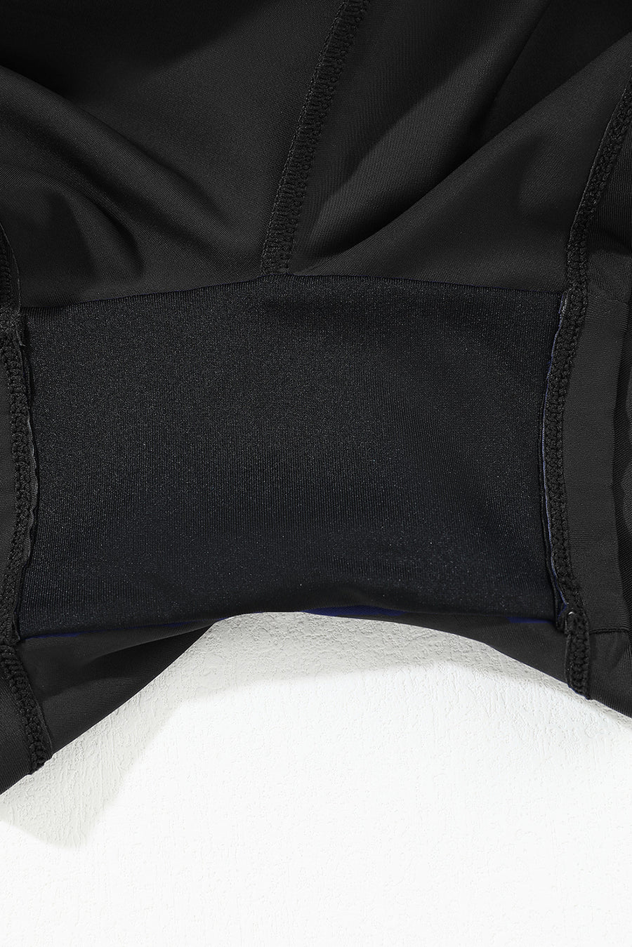 Black High-Waist Wide Band Back Pocket Swim Shorts