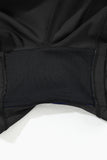 Black High-Waist Wide Band Back Pocket Swim Shorts