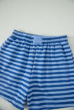Striped Ribbed Short Sleeve T-Shirt and Shorts Set- 3 Colors