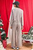 Varsity Striped Cropped Sweatshirt and Wide Leg Pants Matching Set- 5 Colors